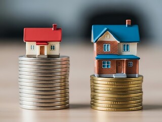 Comparing house prices through coin stacks