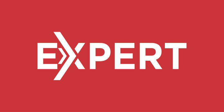 expert text logo design, typography text expert, word mark expert logo graphic vector icon template