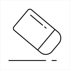 Clean Line Art Illustration of a Tilted Eraser Tool Symbolizing Correction, Deletion, and Refinement in Design and Learning Contexts