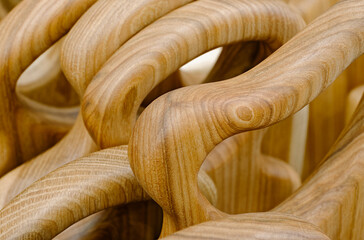 Wooden products of complex shapes, kitchen utensils or furniture