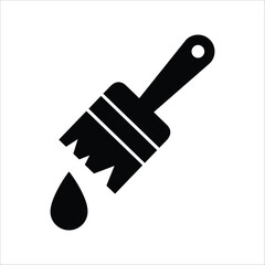 Stylized icon of a dripping paintbrush, symbolizing the start of a creative project or home renovation, capturing the essence of artistic expression and transformation