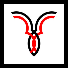 vector illustration of a letter y