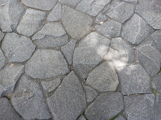 Seamless-style background of a weathered grey stone walkway with natural earthy tones and textures.