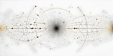Radial Network and Particle Flow Visualization, ai generated.
