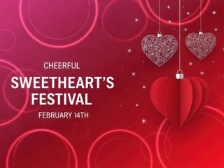 Cheerful sweetheart's festival celebration on february 14th