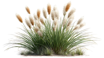 Pampas Grass with Golden and White Feathery Plumes