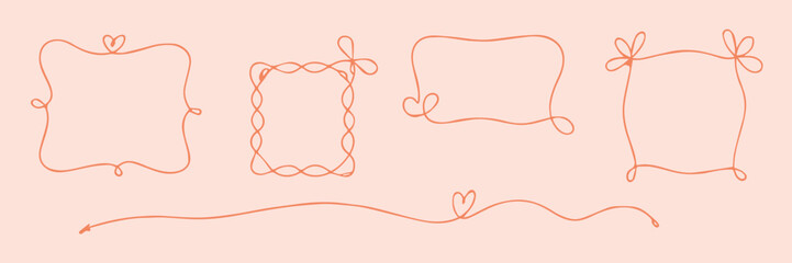 frame set of seven outline decorative frames for labels and cards