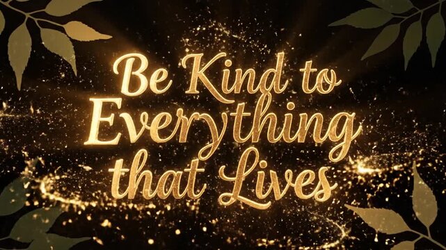 Be Kind to Everything that Lives - Golden Motivational Quote.