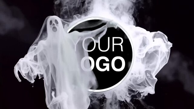 Ghost and smoke vibe logo reveals on the black background.