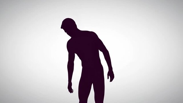 Silhouette of a person struggling with body image