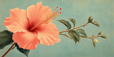 Vibrant hibiscus bloom tropical botanical natural light beauty