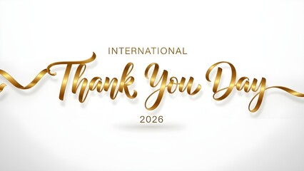 International thank you day celebration with golden typography