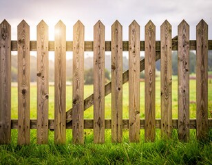 wooden fence and grass