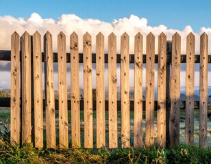 Fototapeta premium wooden fence and grass