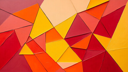 Red and yellow polygon mosaic background, abstract geometric pattern
