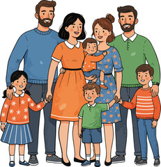 Joyful Family Gathering Illustration