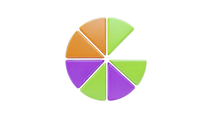 Colorful Pie Chart on White Background