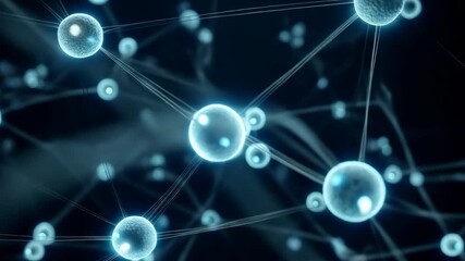 Glowing blue molecular structure or neural network connection concept. Abstract technology representing data, science and communication for a futuristic web banner - Powered by Adobe