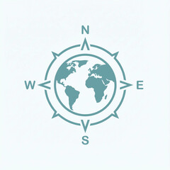 World Compass Flat Vector Icon on White Background