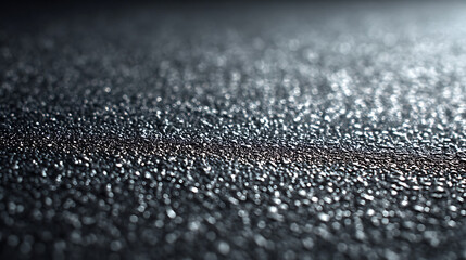 Textured Dark Surface with Reflective Highlights and Shallow Depth of Field