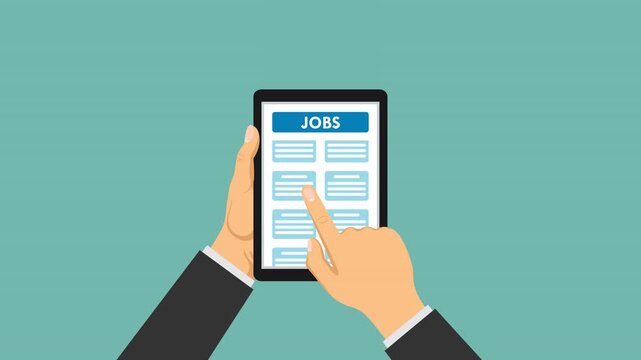 search online job video animation flat concept