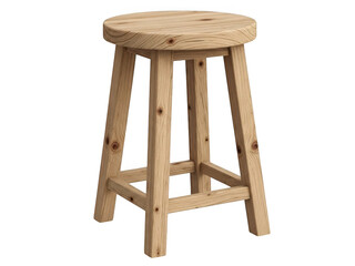 Simple wooden stool with a natural finish and four legs
