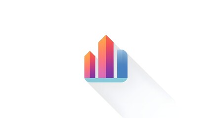 Abstract colorful city skyline bars representing economic development