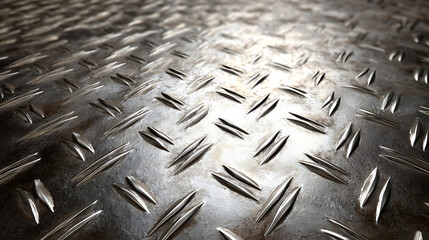 Textured Metal Diamond Plate with Shallow Depth of Field