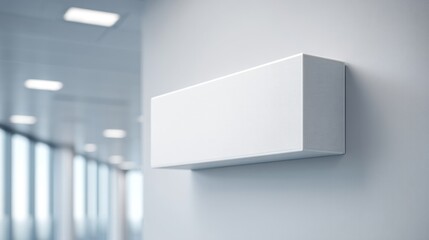 Modern White Speaker Mounted on Wall in Professional Office Setting with Bright Lighting and Contemporary Design, Ideal for Various Work Environments