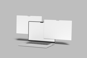 Laptop website presentation blank mockup