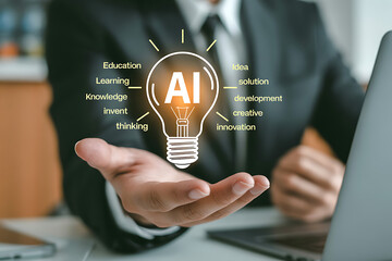 Ai lightbulb concept in business