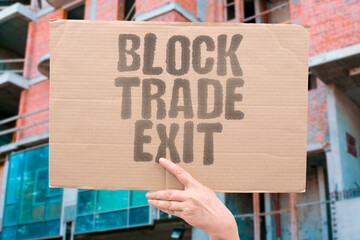 "Block Trade Exit" Big exits rely on careful execution methods. BLOCKS. TRADES. EXECUTION. IMPACT. ORDERS.