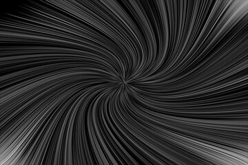 Dynamic black and white abstract spiral pattern with swirling lines