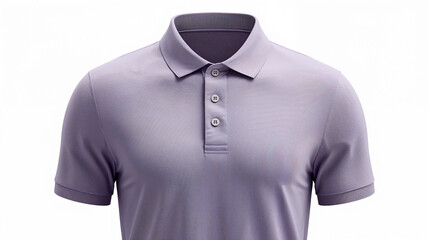 Classic lavender polo shirt with buttons, clean and simple design for everyday wear