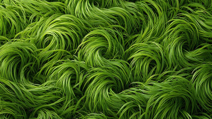 Wavy Green Grass Blades Forming Swirls texture swirling