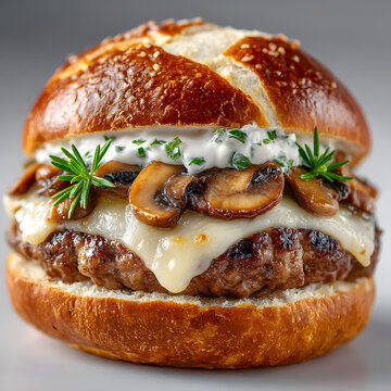 Mushroom Swiss Burger Images – Browse 2,498 Stock Photos, Vectors