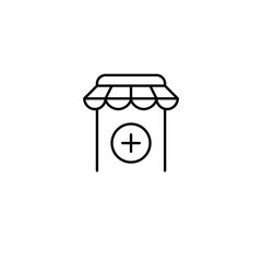 Shop update, new products added. Smartphone store app and plus symbol. Pixel perfect, editable stroke vector icon