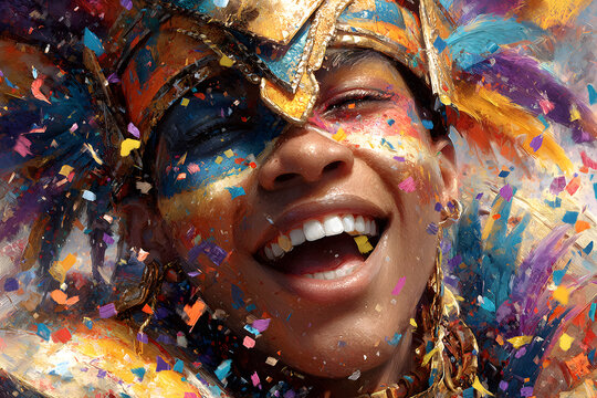 Foli&atilde;o Sorridente se divertindo no carnaval: Uma Explos&atilde;o de Alegria e Cores, AI Generativa