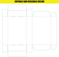 Editable and Resizable Die Line Template for Product Packaging Box Design