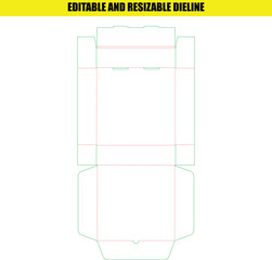Editable and Resizable Packaging Box Dieline Template for Custom Designs