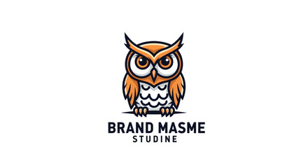 Vibrant orange owl logo with bold text for branding