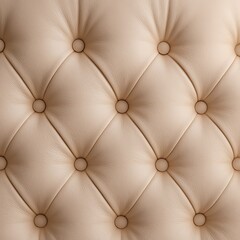 Fototapeta premium Elegant beige button-tufted leather, luxurious upholstery texture background.