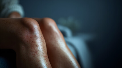 womans legs with lymph edema