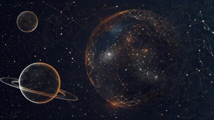 Cosmic network, planets, stars in deep space