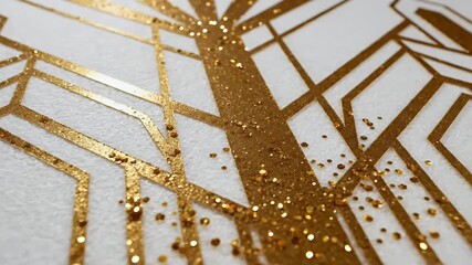 Abstract geometric art deco design with gold foil accents and a luxurious modern feel perfect for elegant branding invitations or website backgrounds