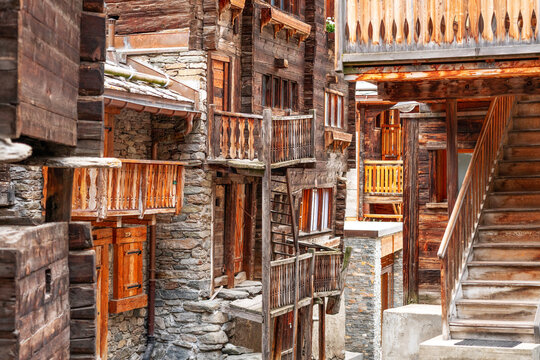 Zermatt, Switzerland Old Town Streets 3314