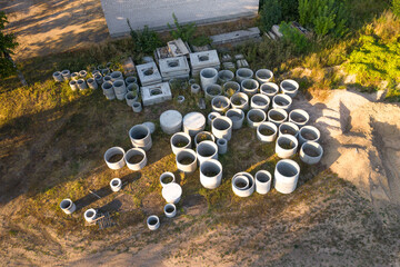 concrete rings for the construction of wells and sewers top view