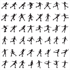 Female Roller Skating Svg Clip Art