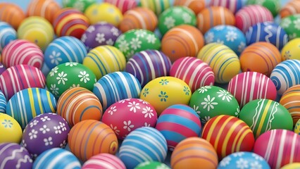 Vibrant easter eggs decorated for springtime celebrations and easter traditions