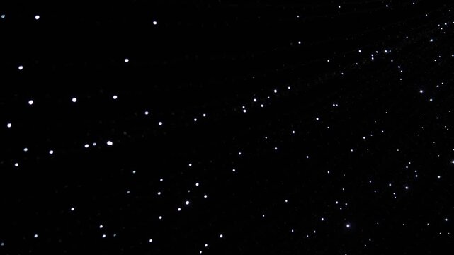 Sparse Starry Sky With Drifting Stars, Black Void Punctuated By Faint Pinpricks And Subtle Streaks, Slow Gentle Motion Evokes Solitude And Contemplation, Perfect Ambient Background